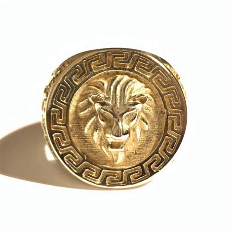 versace lion ring mens|farfetch Versace rings men.